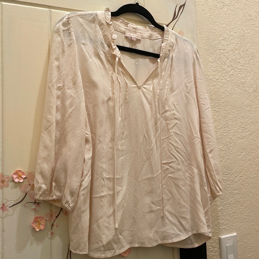 Cream peasant top